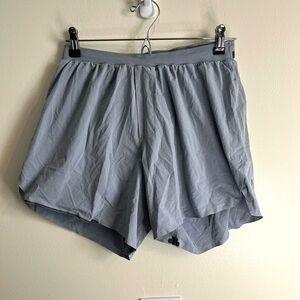 Lululemon Light Gray Athletic Running Shorts High Rise Lined